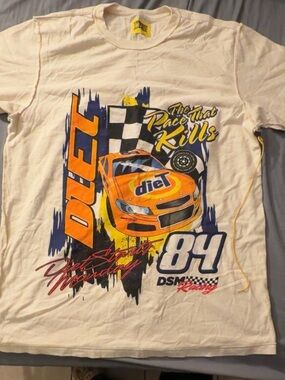 Diet Starts Monday White 'Diet' Racing Graphic Tee